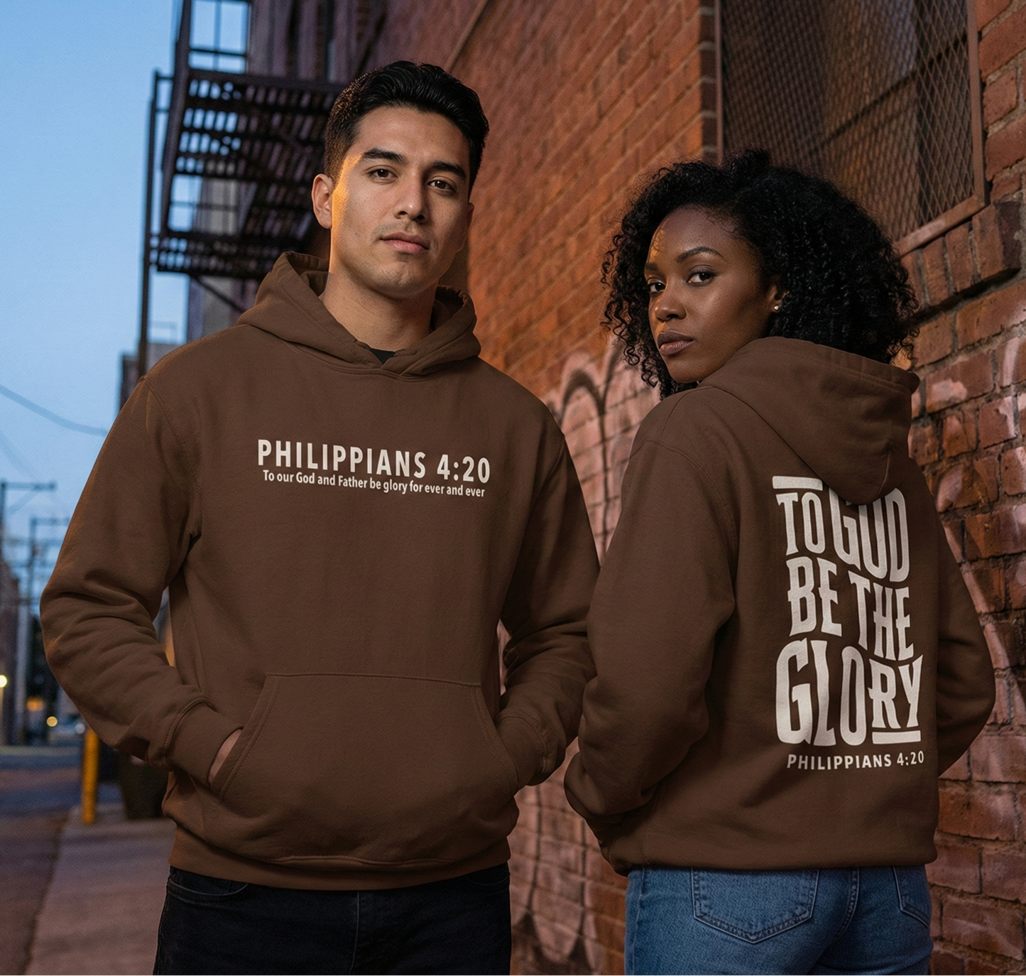 To God be the Glory Hoodie - Brown