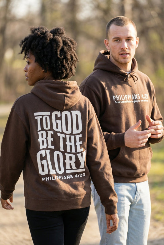 To God be the Glory Hoodie - Brown