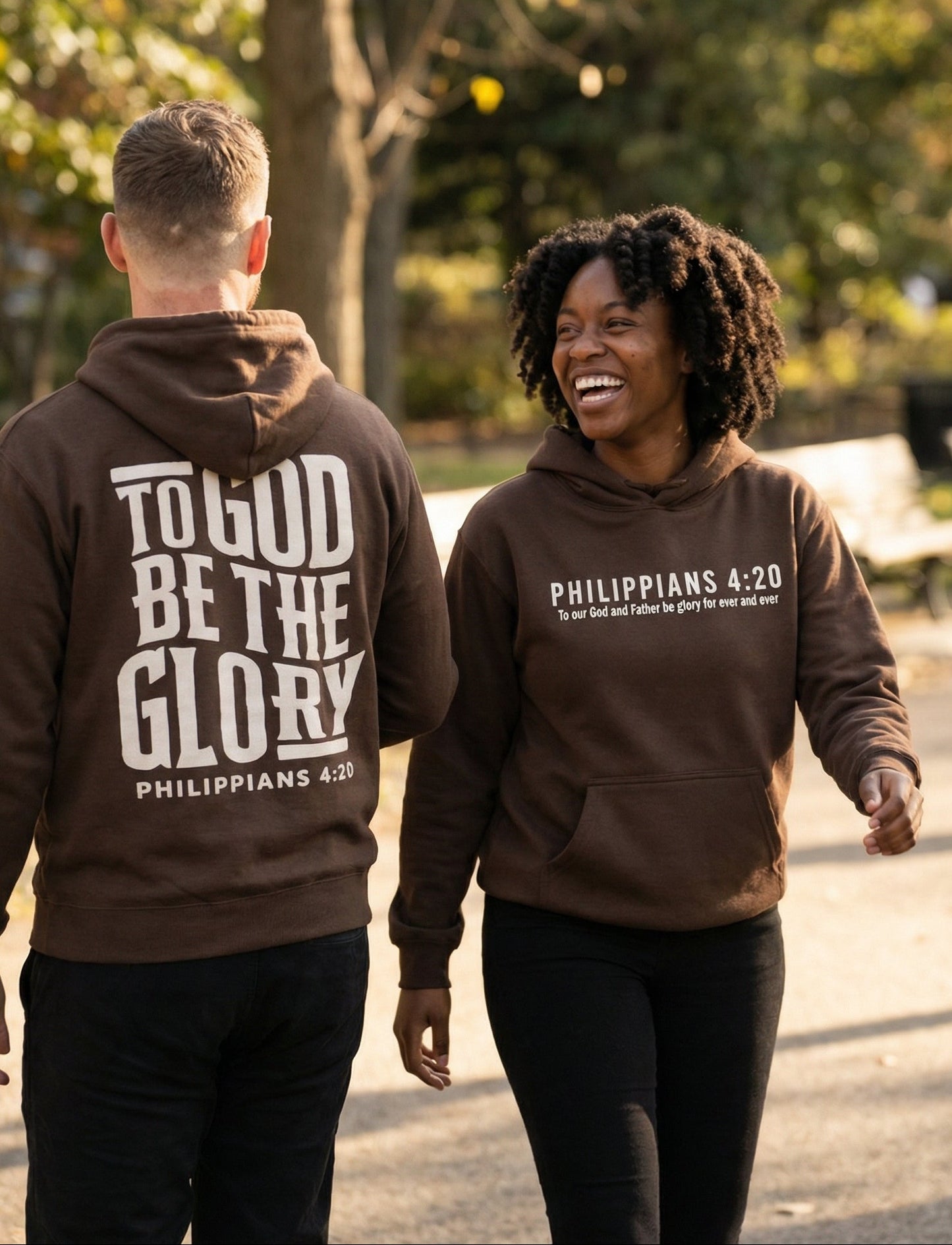 To God be the Glory Hoodie - Brown