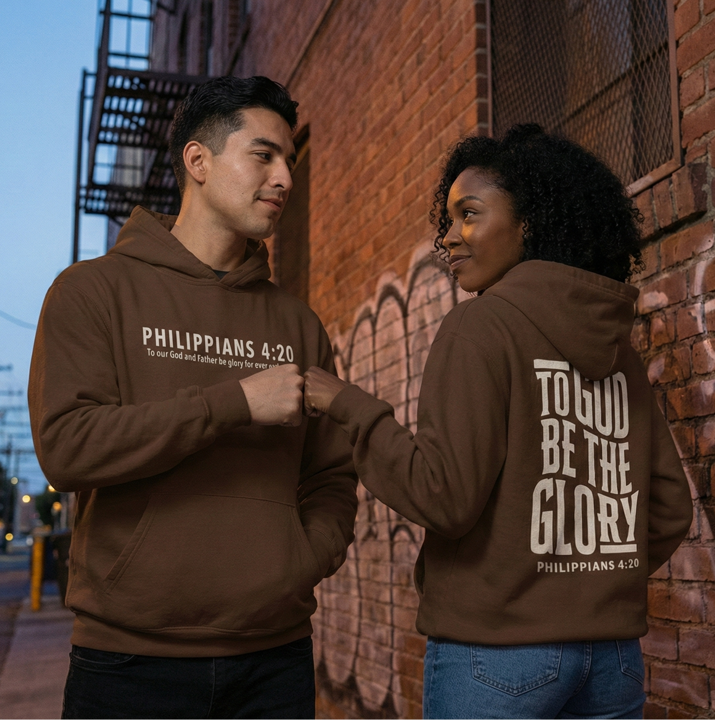 To God be the Glory Hoodie - Brown