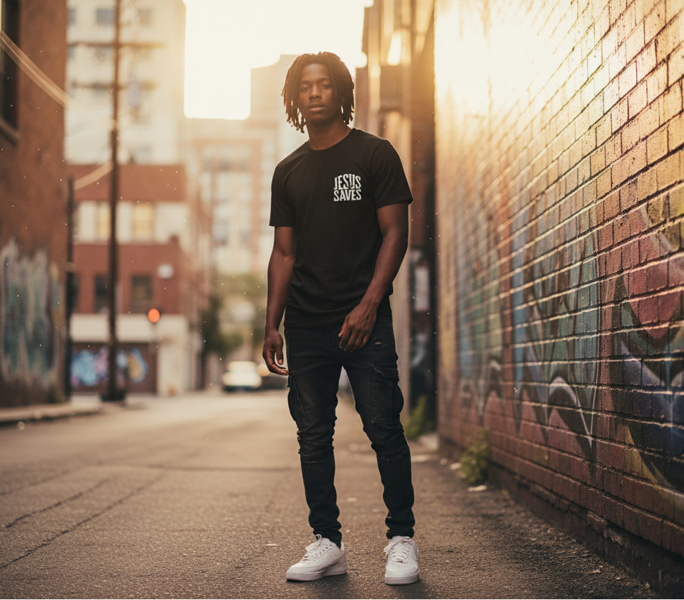 Jesus Saves Tee - Black