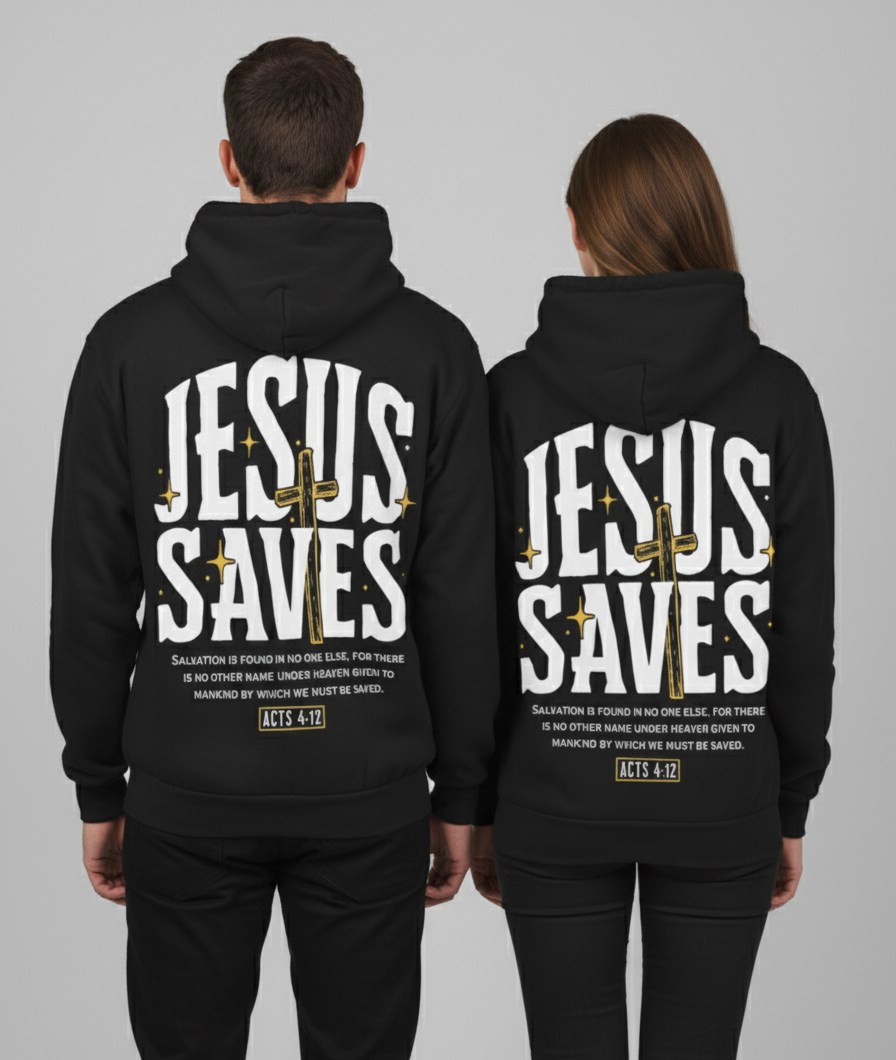 Jesus Saves Hoodie - Black