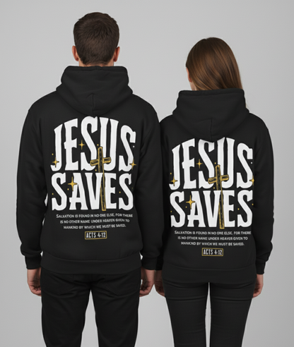 Jesus Saves Hoodie - Black