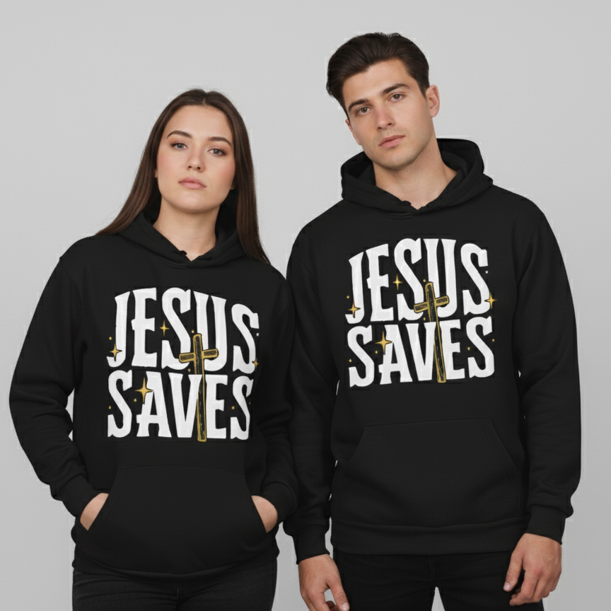 Jesus Saves Hoodie - Black