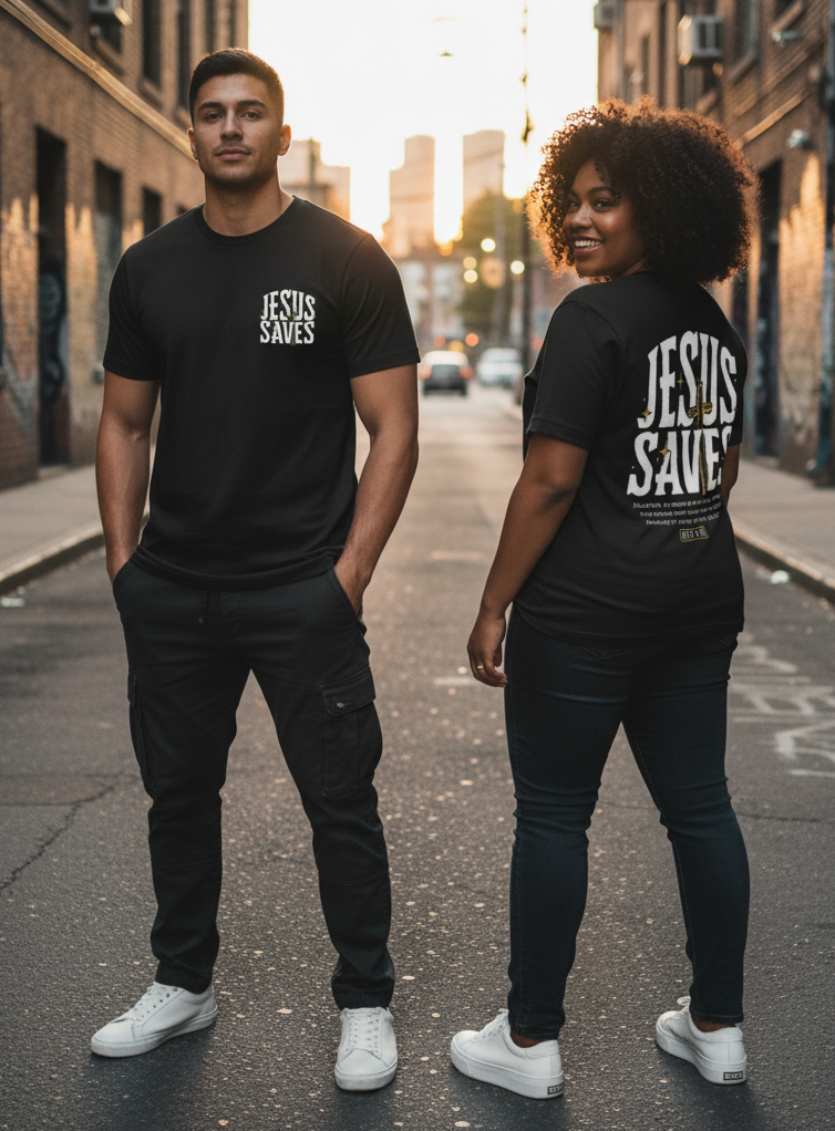 Jesus Saves Tee - Black