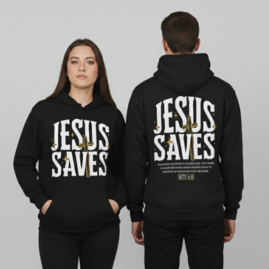 Jesus Saves Hoodie - Black