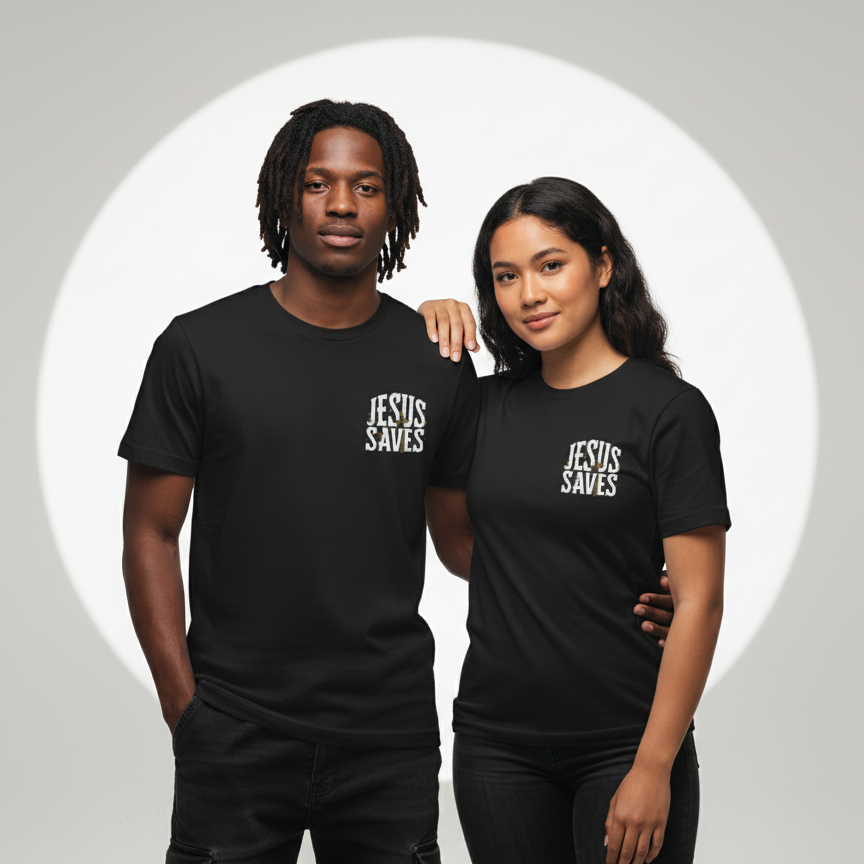 Jesus Saves Tee - Black