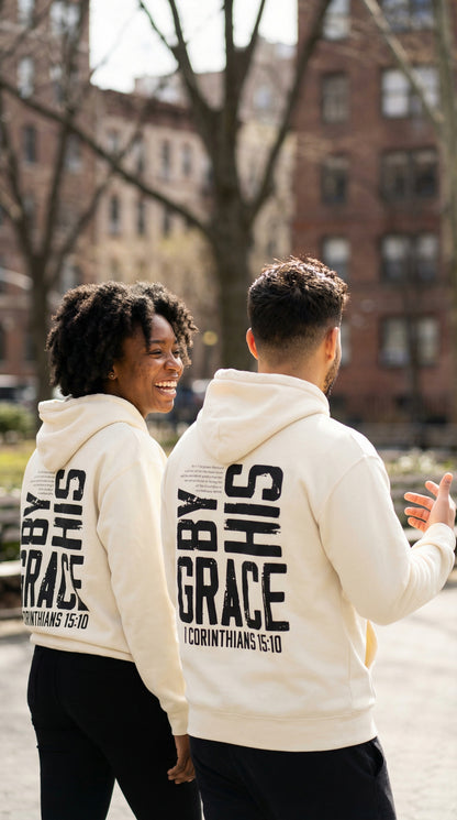By His Grace Hoodie - Creme