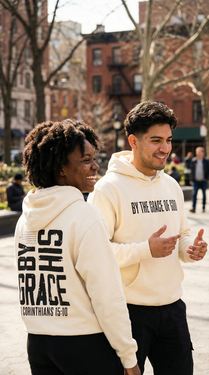 By His Grace Hoodie - Creme