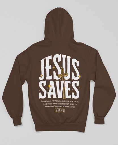 Jesus Saves Hoodie - Chocolate