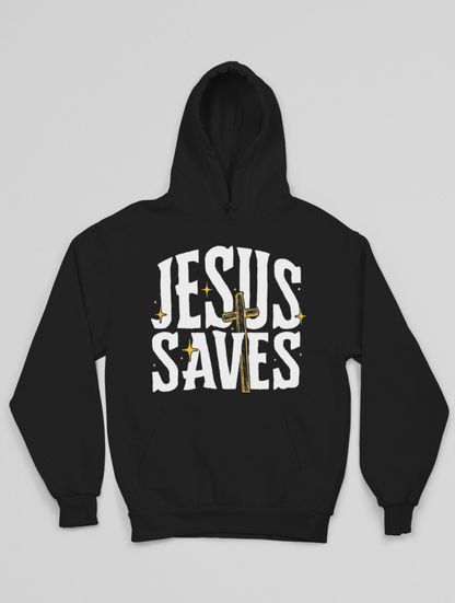 Jesus Saves Hoodie - Black