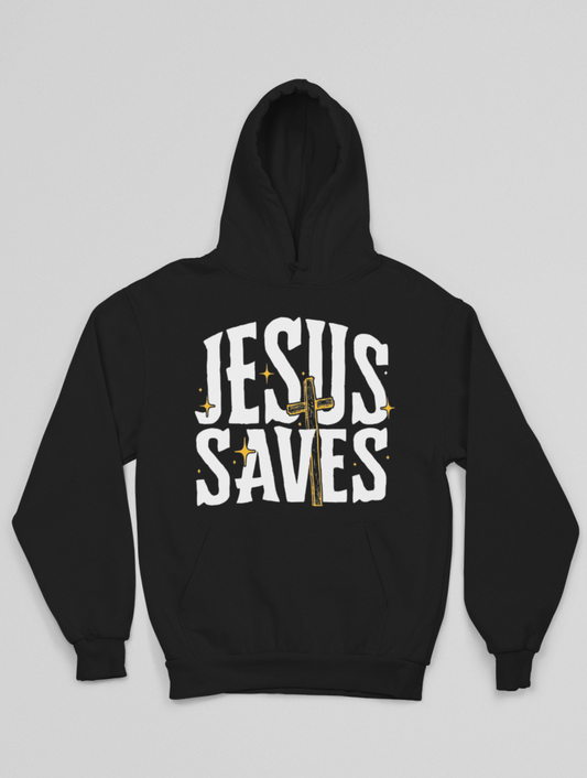Jesus Saves Hoodie - Black