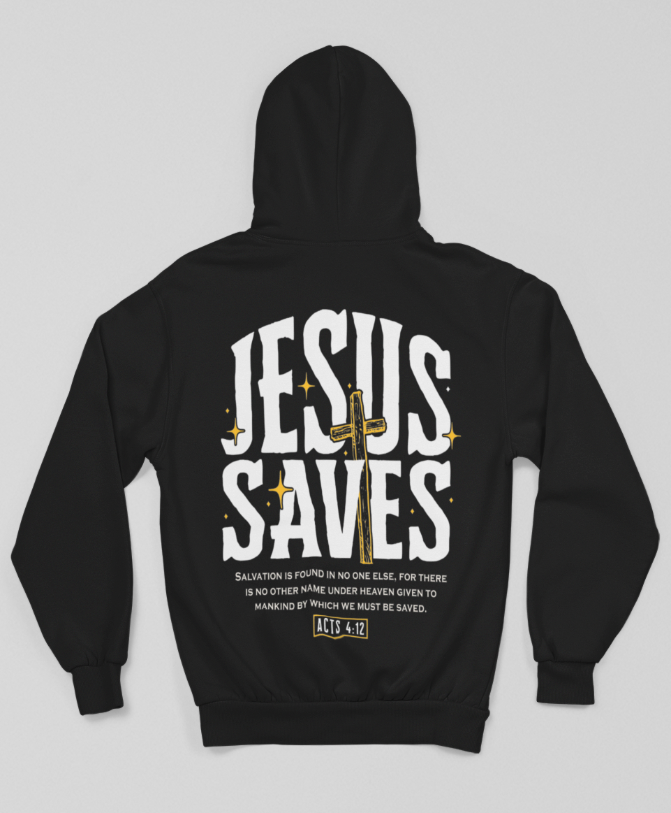 Jesus Saves Hoodie - Black