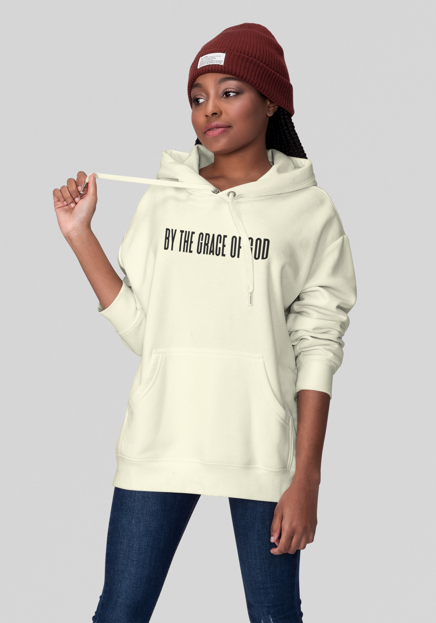 By His Grace Hoodie - Creme